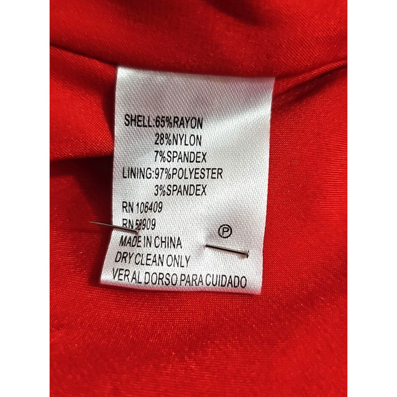 Antonio Melani ~Woman Size 12~ Coral Red Sleeveless Classic Sheath Dress V-Neck. - Picture 10 of 11